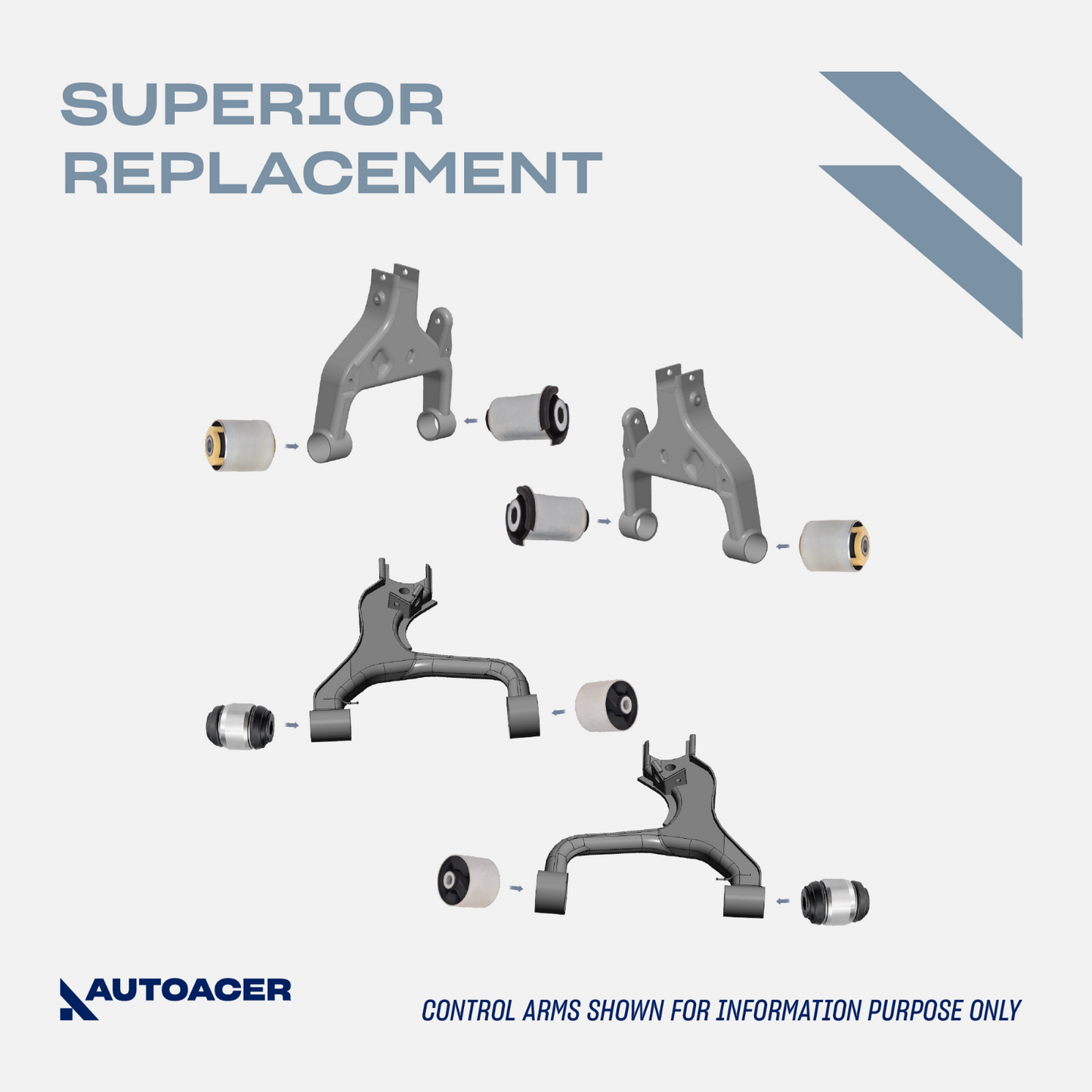 AUTOACER 20p Front Rear Suspension Arm Bushes, Ball Joints For Range Rover Sport