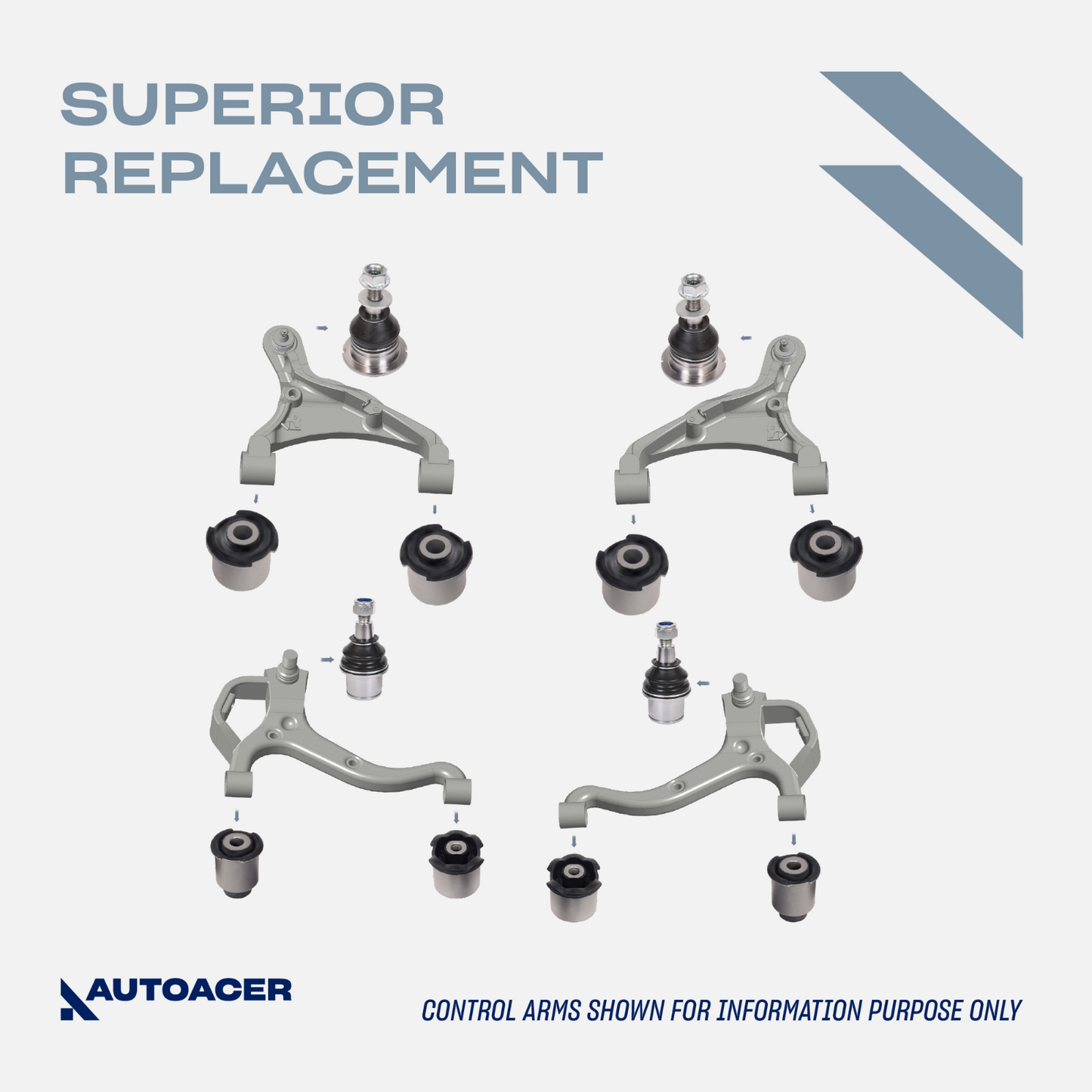 AUTOACER 20p Front Rear Suspension Arm Bushes, Ball Joints For Range Rover Sport