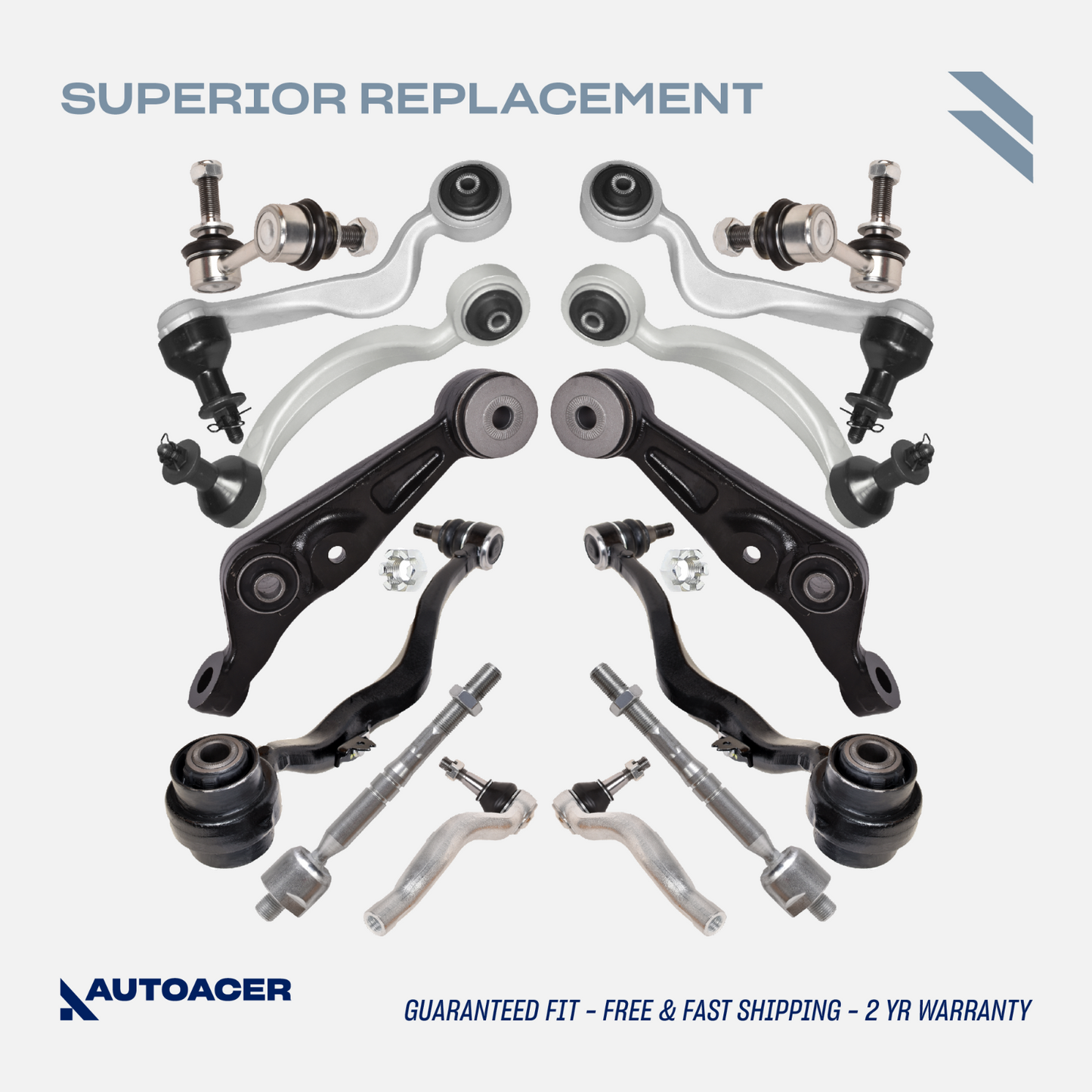 AUTOACER -14p Front Control Arms Links Tie Rods for Lexus LS460 LS600h AWD 07-17