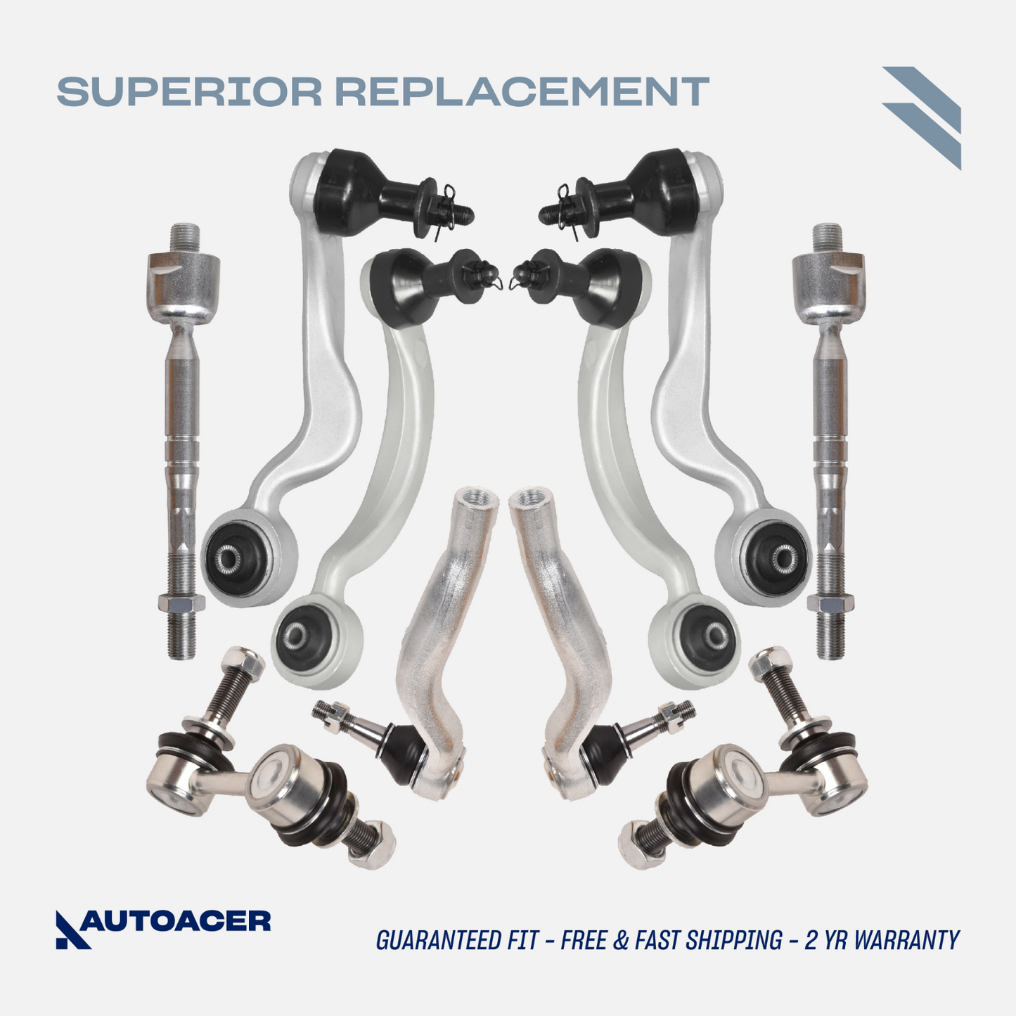 AUTOACER -10p Front Suspension Arms, Tie Rod Ends & Links For Lexus LS460 LS600h
