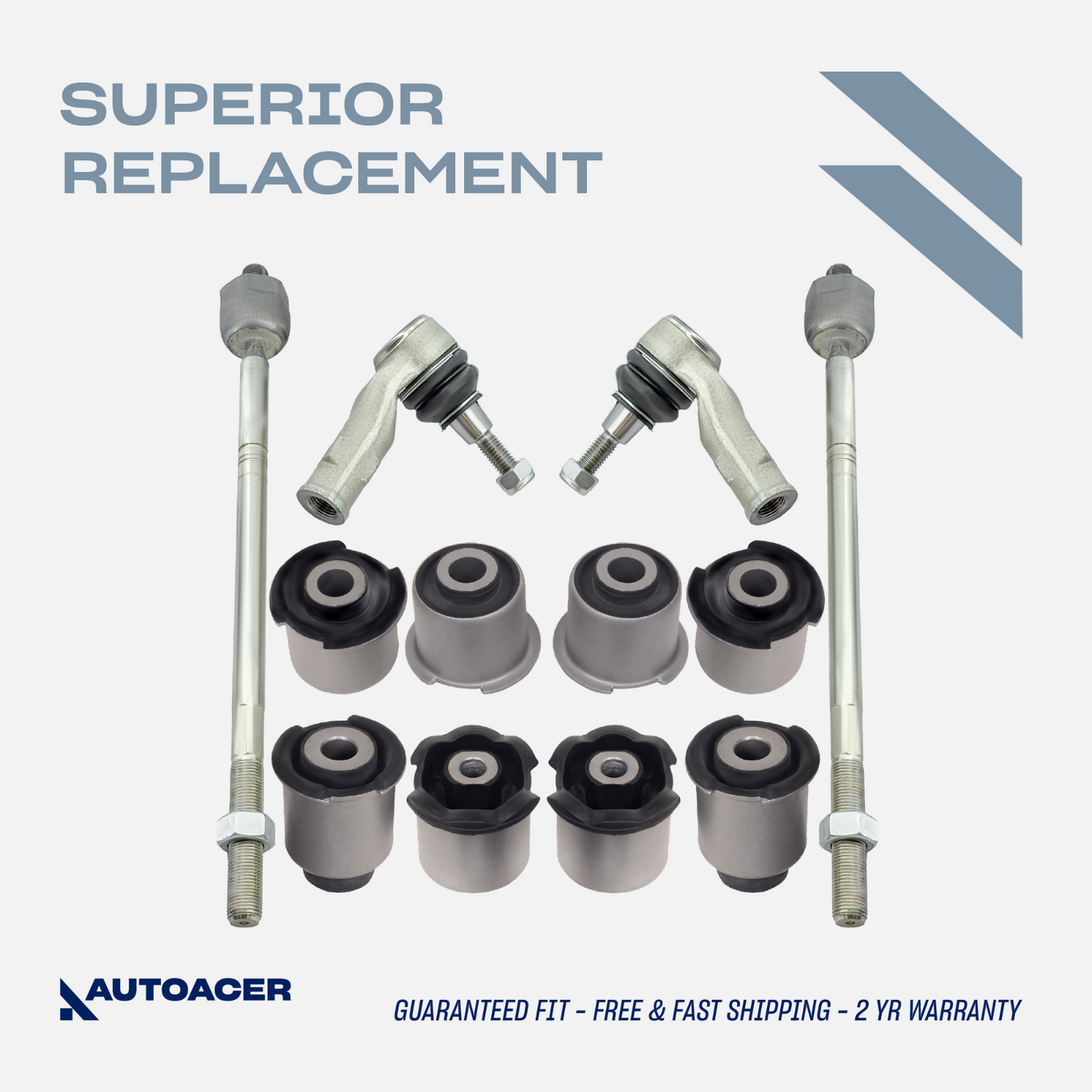 AUTOACER -12p Front Suspension Bushes Tie Rods Inner Outer For Range Rover Sport
