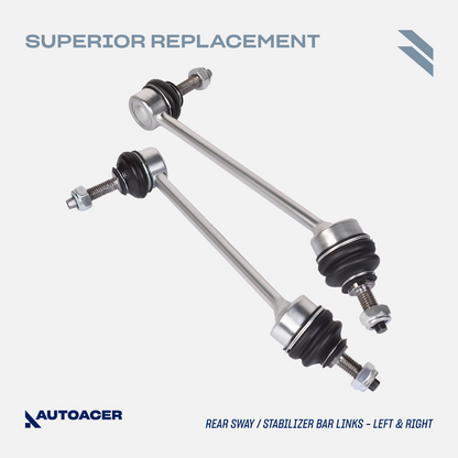 AUTOACER -10p Rear Suspension Arm Hydra Bushes, Tie Rods & Drop links For Jaguar