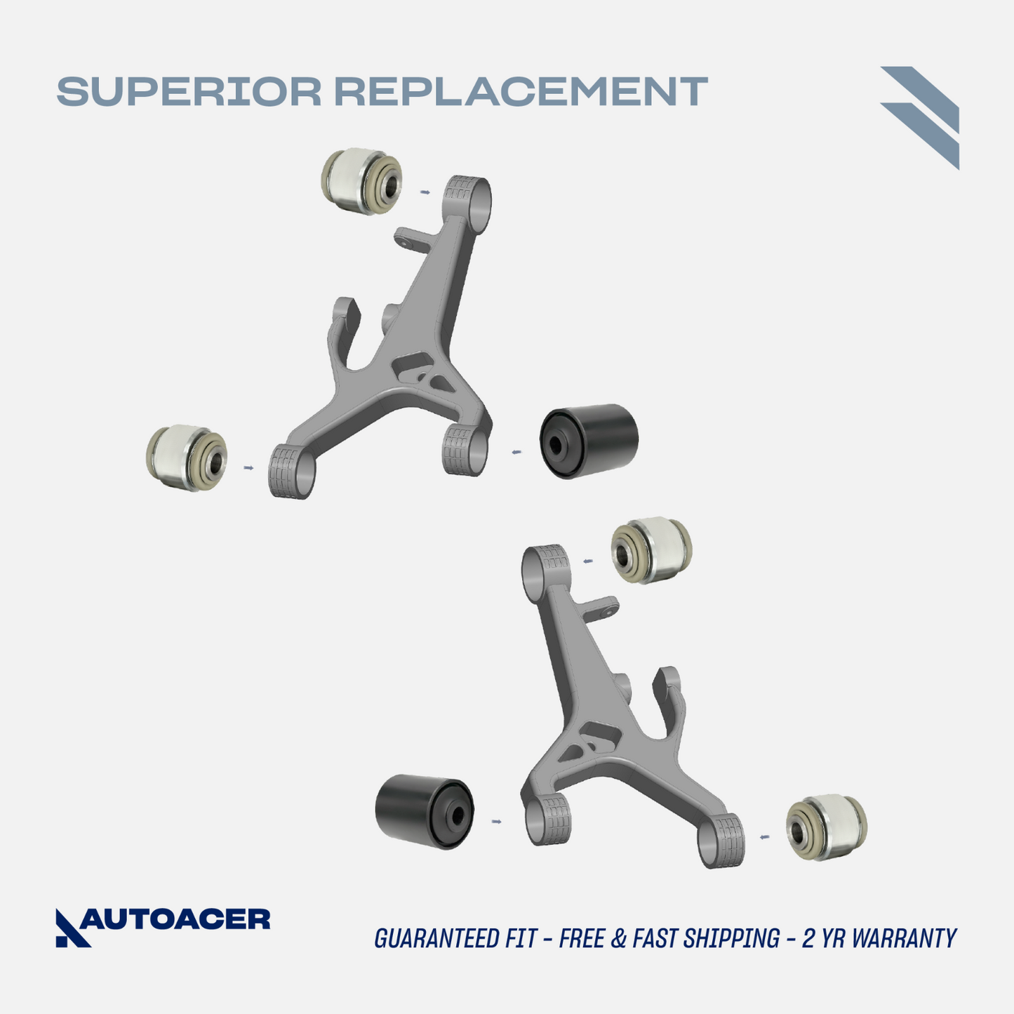 AUTOACER -10p Rear Suspension Arm Hydra Bushes, Tie Rods & Drop links For Jaguar