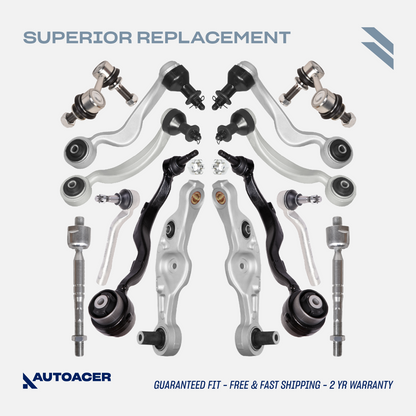 AUTOACER 14p Front Suspension Arms Tie Rods Link Kit For Lexus LS460/L RWD 06-17