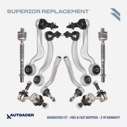 AUTOACER - 10p Front Upper Suspension Arms, Tie Rods & Links For Lexus LS460 RWD