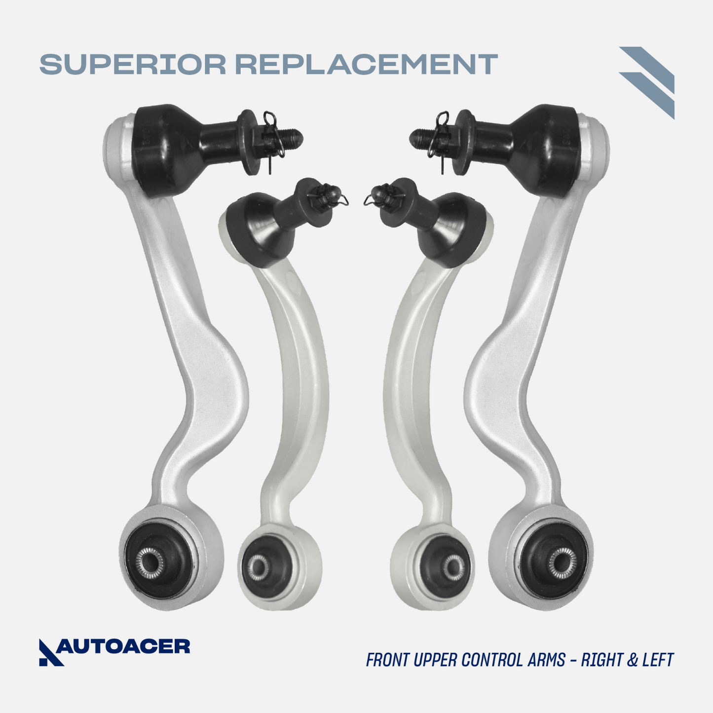 AUTOACER - 10p Front Upper Suspension Arms, Tie Rods & Links For Lexus LS460 RWD