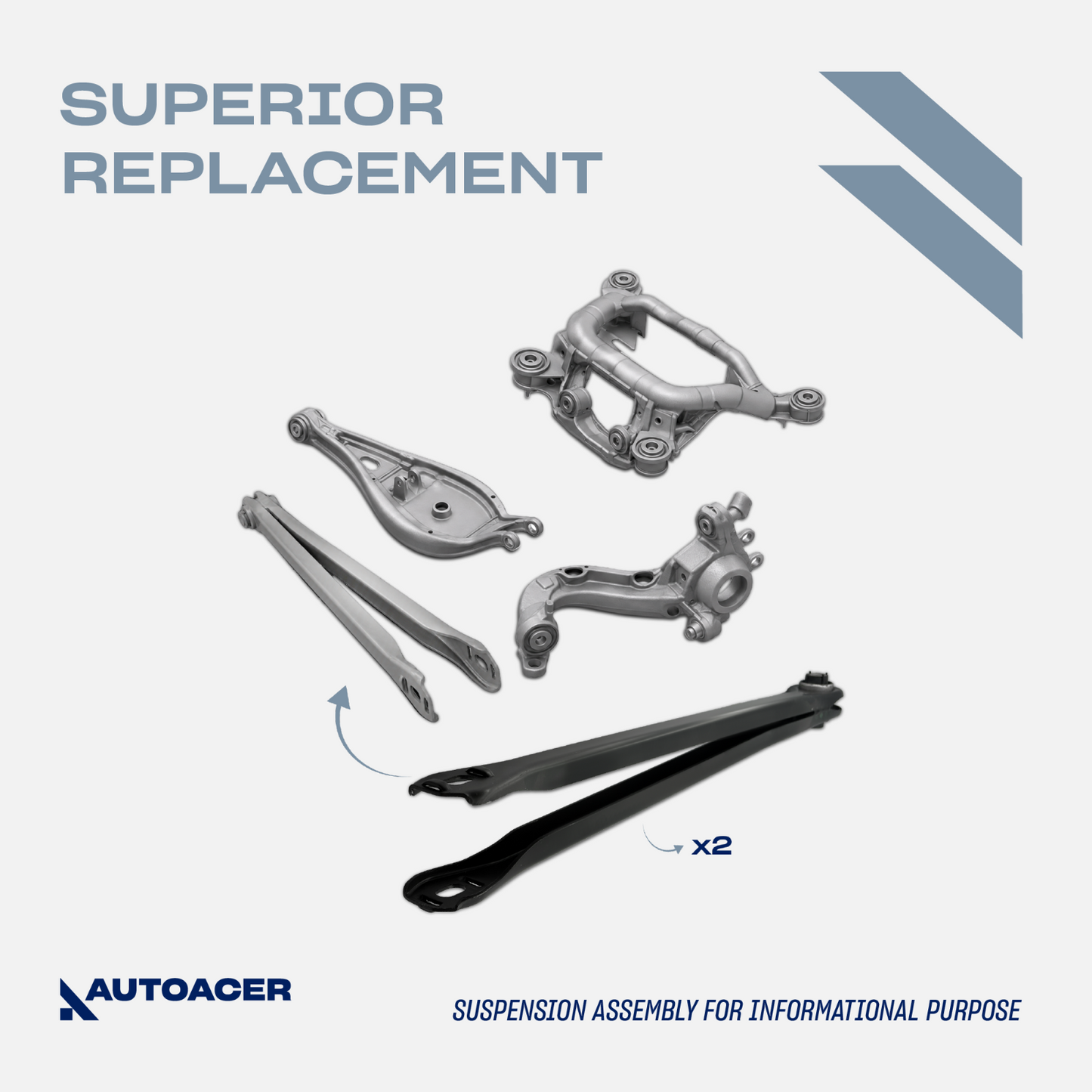 AUTOACER -2p Rear Axle Lower Suspension Wishbone Arms For BMW 3 E36 E46 M3 X3 Z4