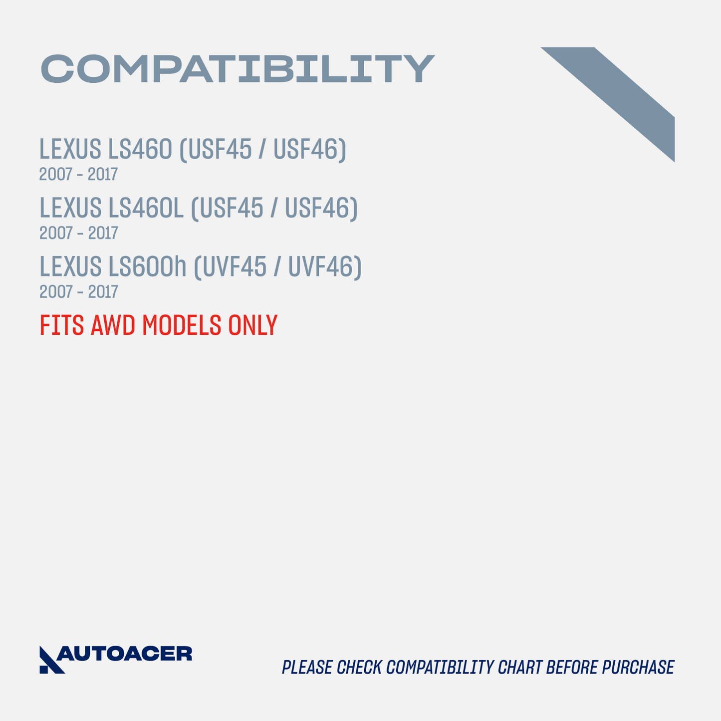 AUTOACER -8p Front Suspension Arms & Bush Kit for Lexus LS460/L LS600h AWD 07-17
