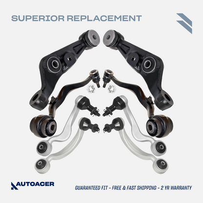 AUTOACER - 8p Complete Front Suspension Arm Kit for Lexus LS460 LS600h AWD 07-17