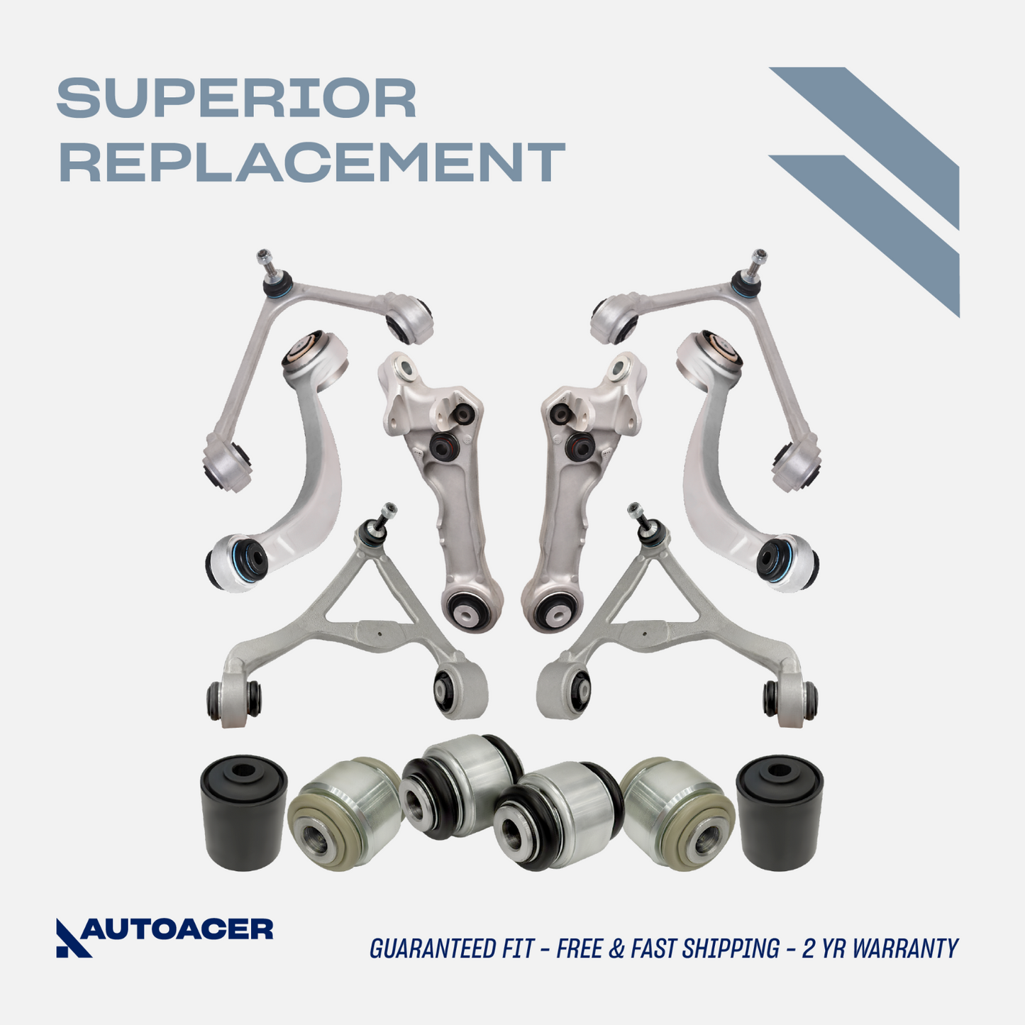 AUTOACER -14p Front & Rear Suspension Arms & Bushing Kit for Jaguar XJ8 XJR 03-9