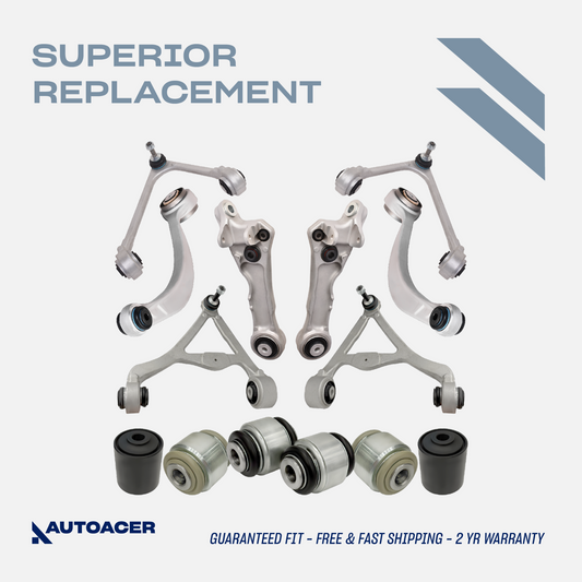 AUTOACER -14p Front & Rear Suspension Arms & Bushing Kit for Jaguar XJ8 XJR 03-9