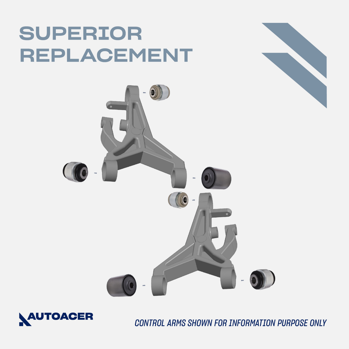 AUTOACER -14p Front & Rear Suspension Arms & Bushing Kit for Jaguar XJ8 XJR 03-9