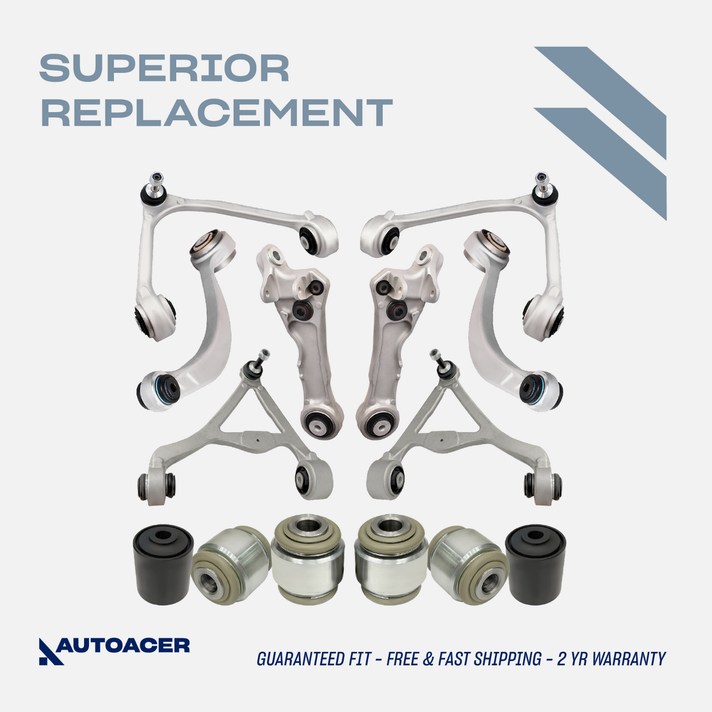 AUTOACER -14p Front & Rear Suspension Arms & Bushes Kit For Jaguar XF X250 08-15