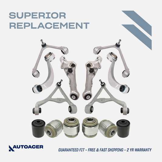 AUTOACER 14p Front Upper Lower Suspension Arms & Bushing Kit For Jaguar SType XK
