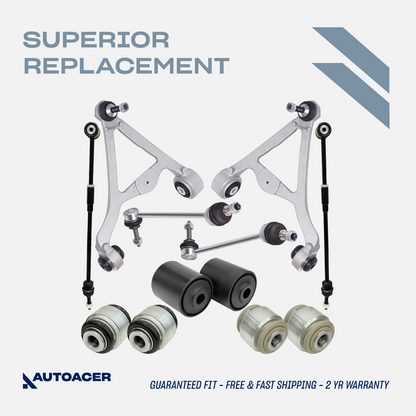 AUTOACER 12p Rear Suspension Arms, Bushes, Links & Tie Rods for JAGUAR S-Type XJ