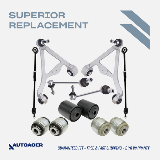 AUTOACER 12p Rear Suspension Arms, Bushes, Links & Tie Rods for JAGUAR S-Type XJ