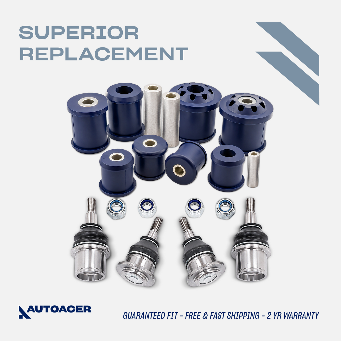 AUTOACER -12p Front Suspension Arm PU Bushes & Ball Joints Discover 3/4 RR Sport