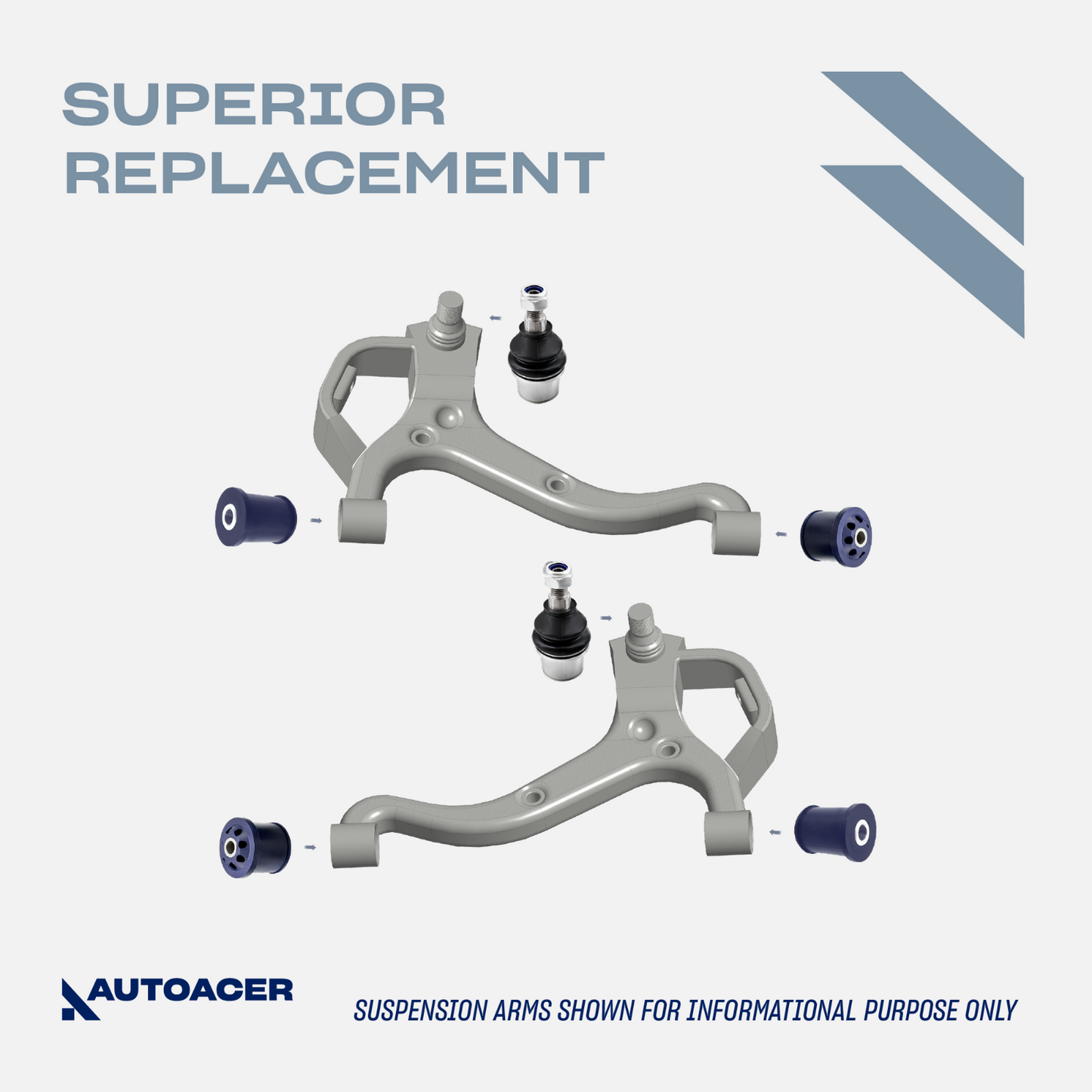 AUTOACER -12p Front Suspension Arm PU Bushes & Ball Joints Discover 3/4 RR Sport