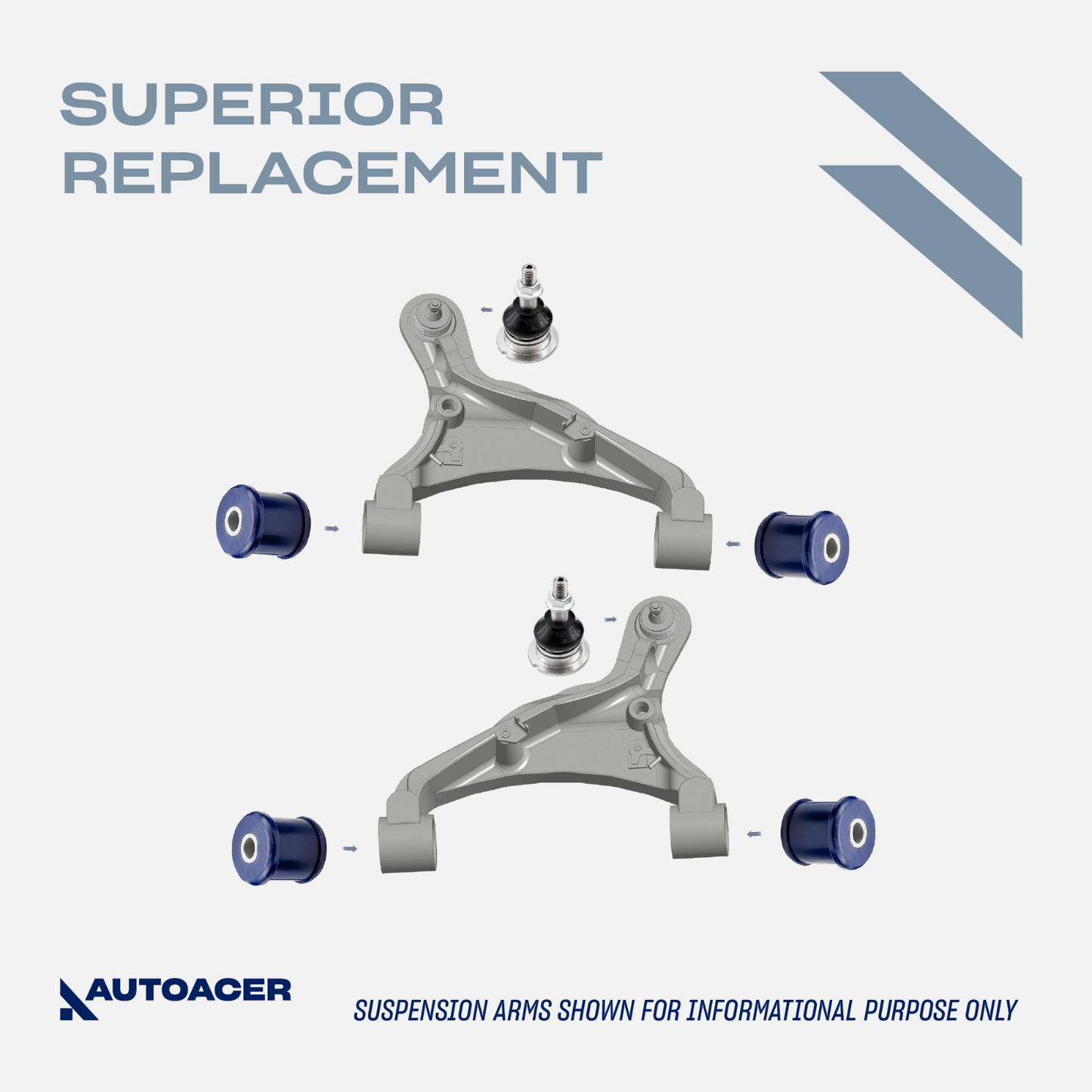 AUTOACER -12p Front Suspension Arm PU Bushes & Ball Joints Discover 3/4 RR Sport
