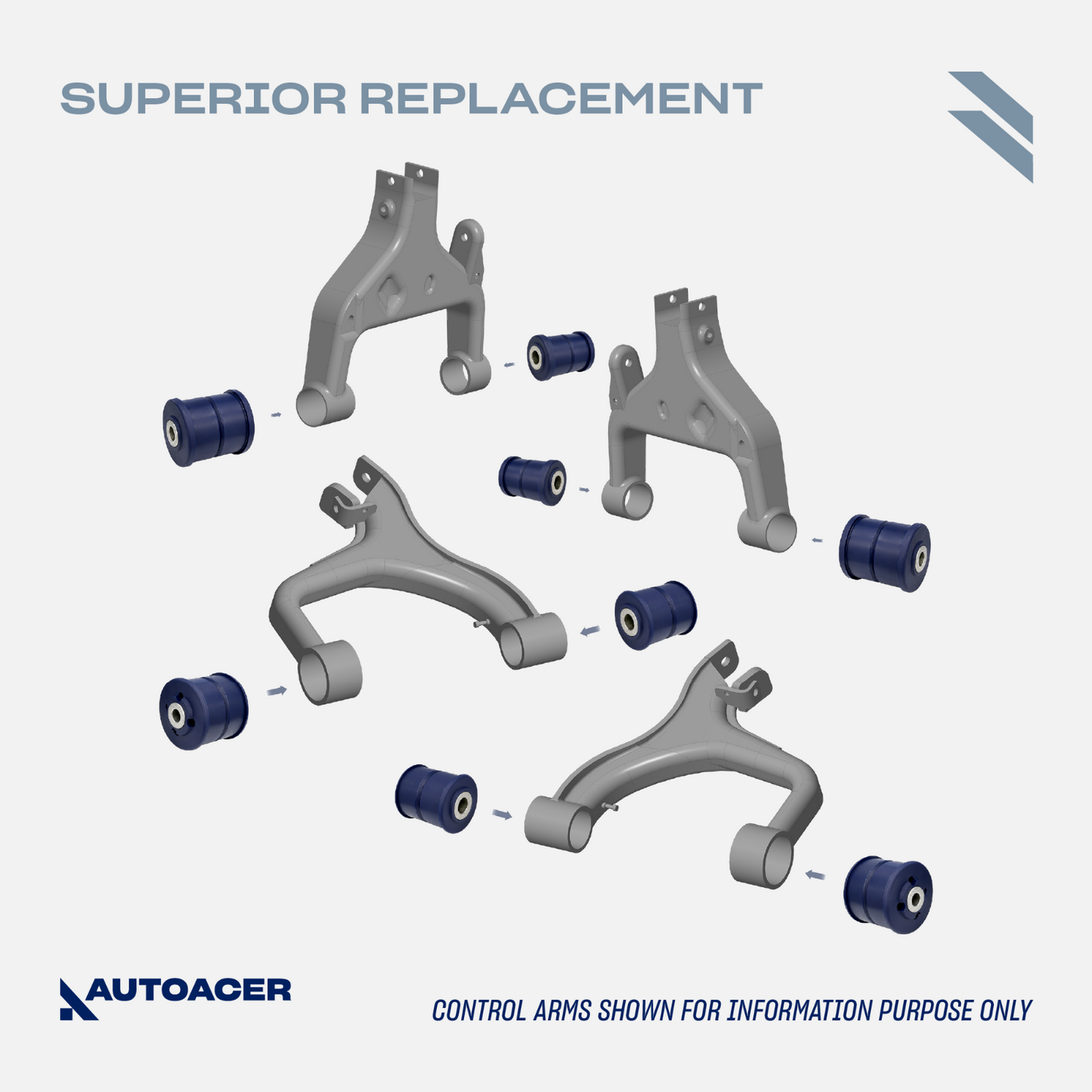 AUTOACER 24pc Front Rear PU Control Arm Bush Ball Joint Kit LR3 LR4 RRSport