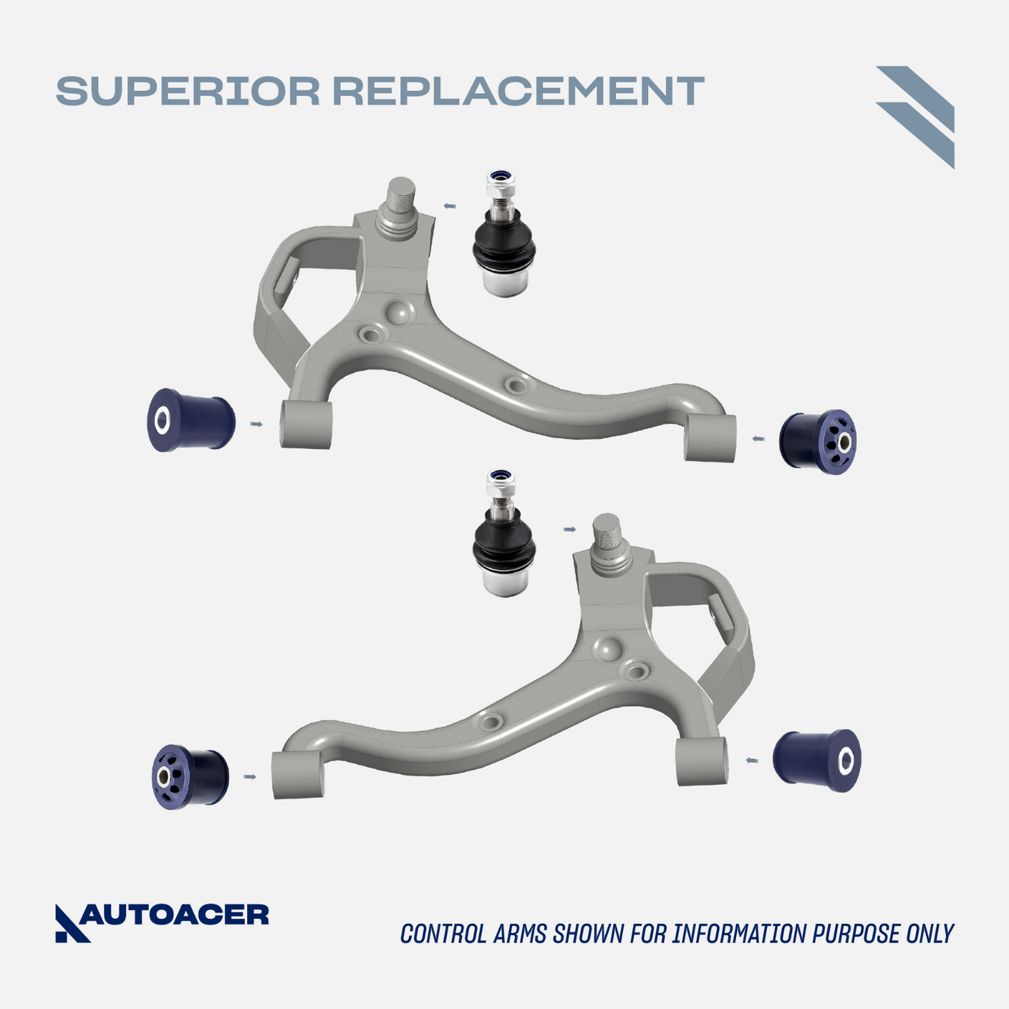 AUTOACER 24pc Front Rear PU Control Arm Bush Ball Joint Kit LR3 LR4 RRSport