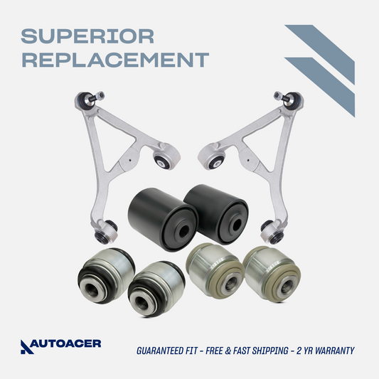 AUTOACER -8pc Rear Upper Suspension Arms & Lower Arm Bushes for JAGUAR S-Type XJ