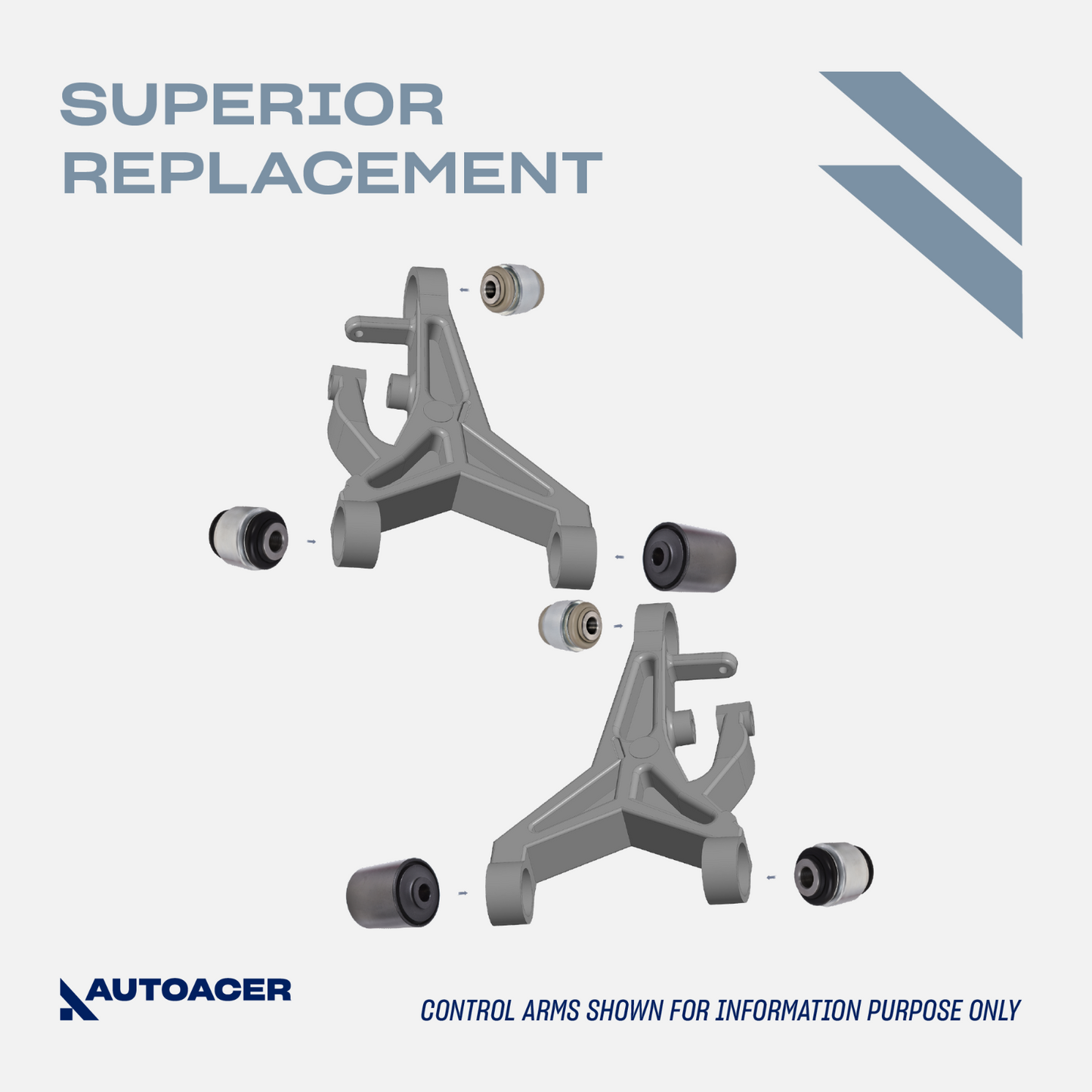 AUTOACER -8pc Rear Upper Suspension Arms & Lower Arm Bushes for JAGUAR S-Type XJ