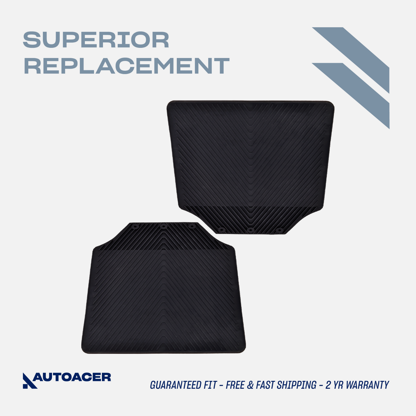 AUTOACER - 2p Rear HD Rubber Mud-Flaps For LAND ROVER DEFENDER L315 L316 83-2016
