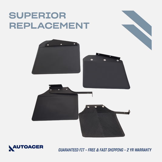 AUTOACER 4p Front & Rear Rubber Mud Flaps Mount Brackets For DEFENDER 90 110 130