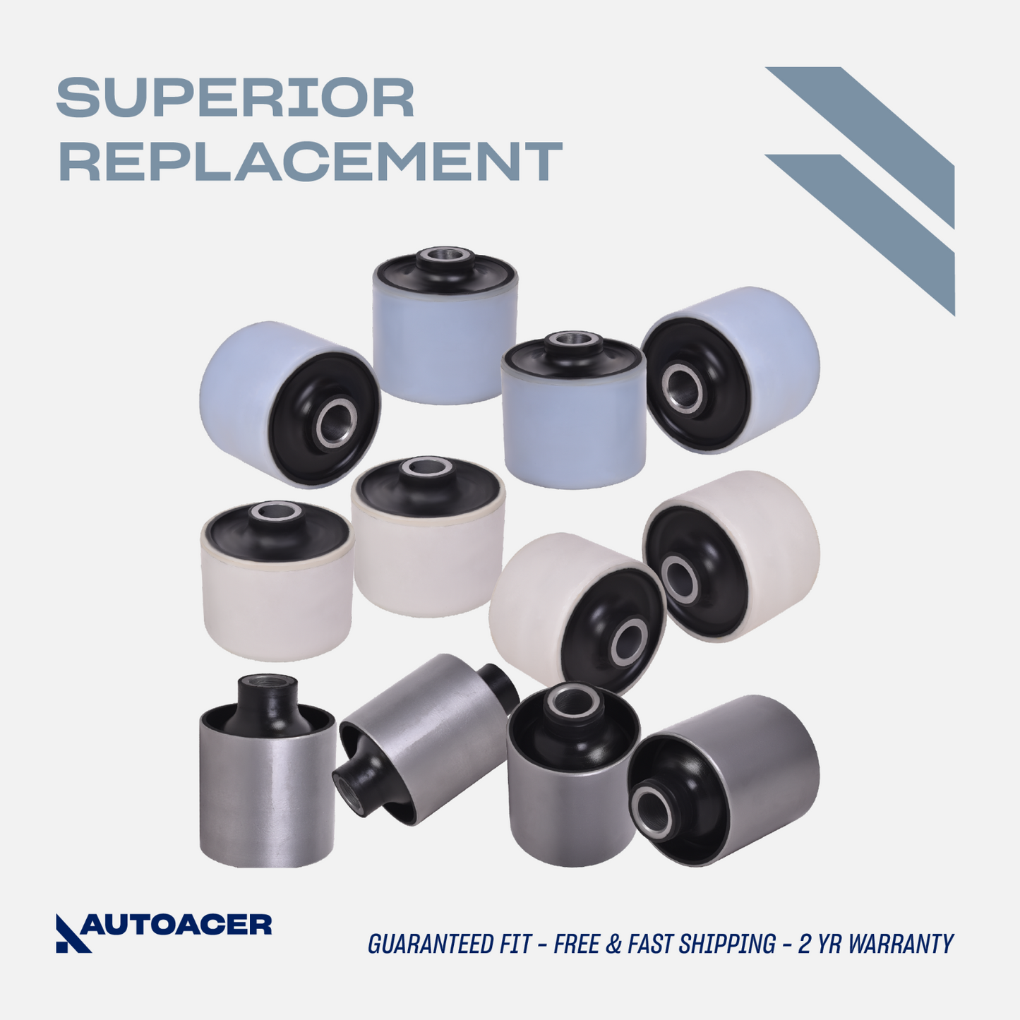AUTOACER -12p Front & Rear Suspension / Radius Arm Bushes For Discovery II 98-04