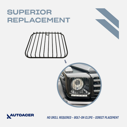 AUTOACER -2p HD Front Headlight Guard Grills For Mercedes G-Class W463 1990-2018