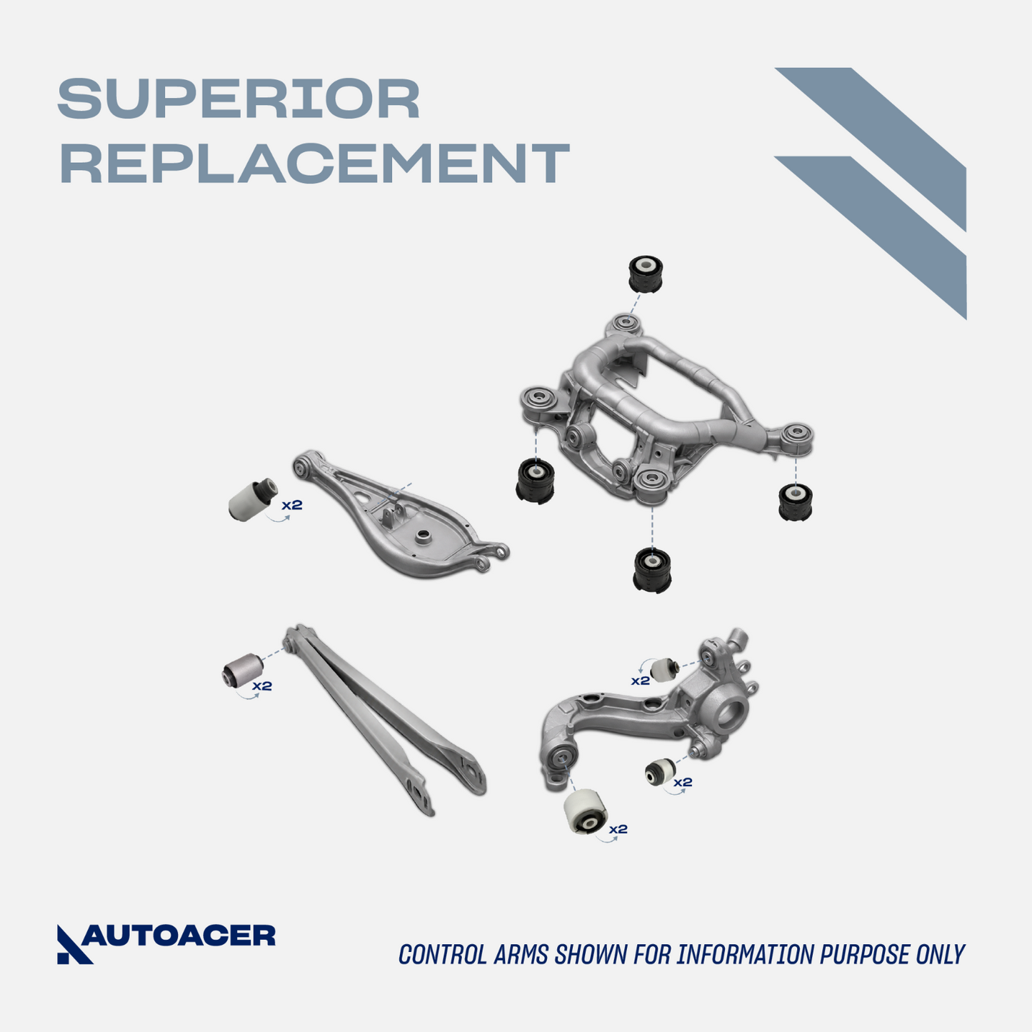 AUTOACER 17p Rear Axle Trailing Subframe Diff Control Arm Bushes Kit For BMW E46