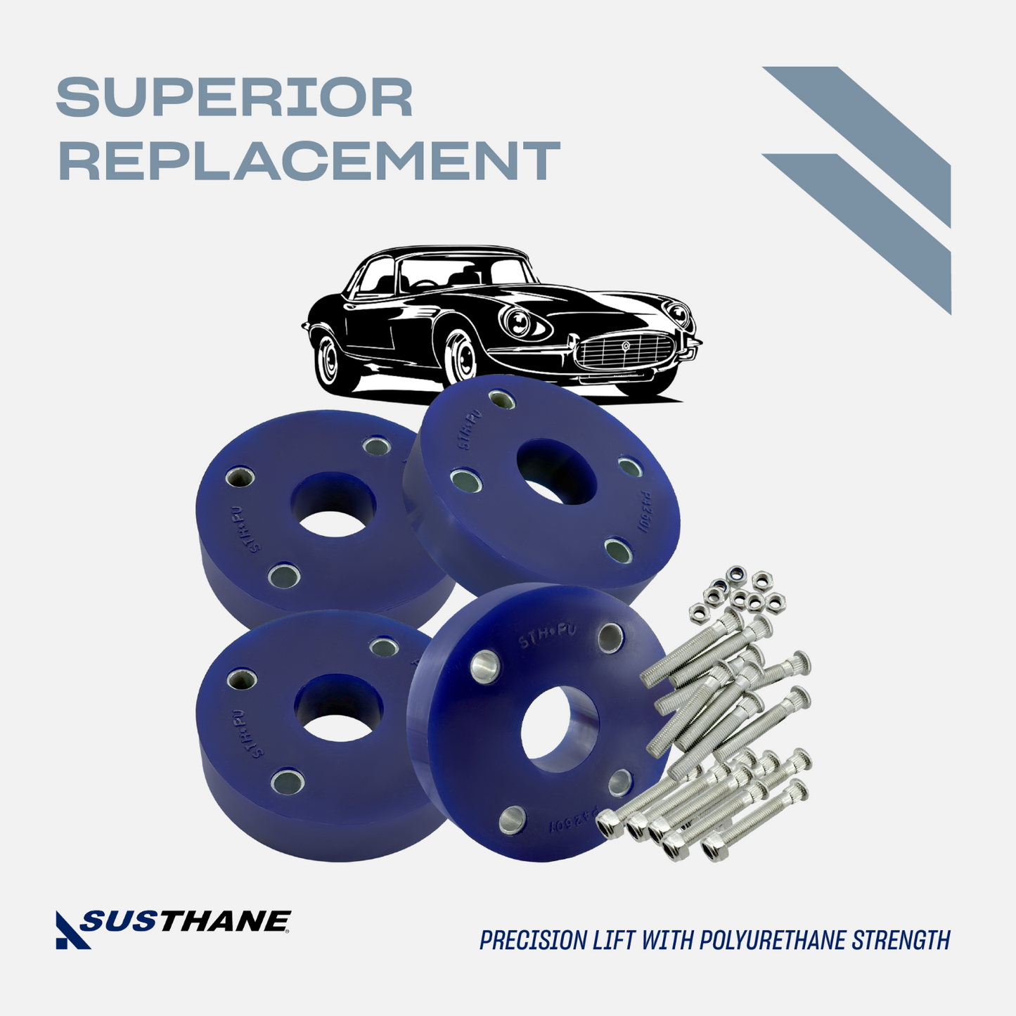 AUTOACER -4p Front & Rear Poly Spacers 1.2"/ 30mm Leveling Kit For Jaguar S-Type