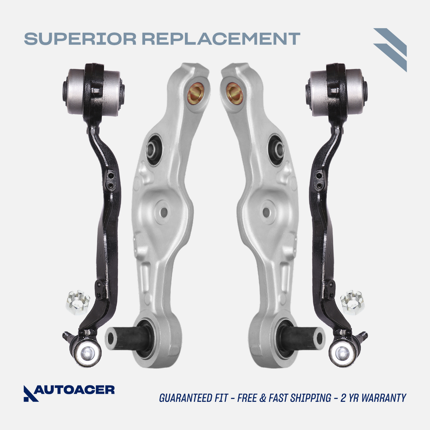 AUTOACER -4p Front Lower Forward Rearward Control Arms for Lexus LS460 RWD 06-17