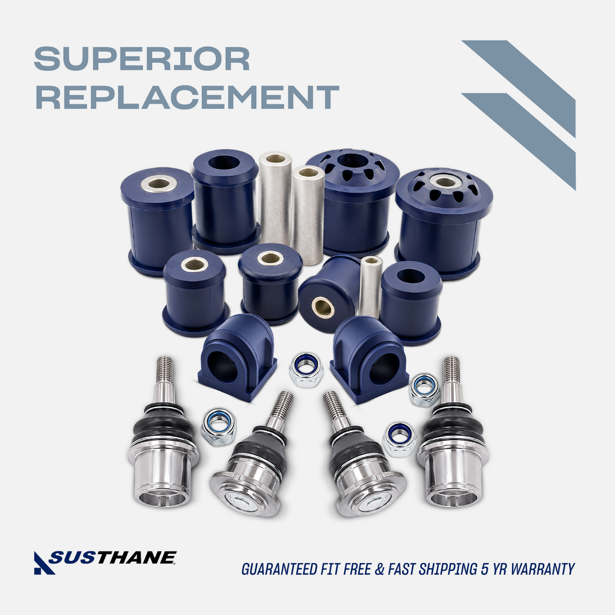 AUTOACER 14p Front Control Arm Sway Bar PU Bushes & Ball Joints For LR Discovery