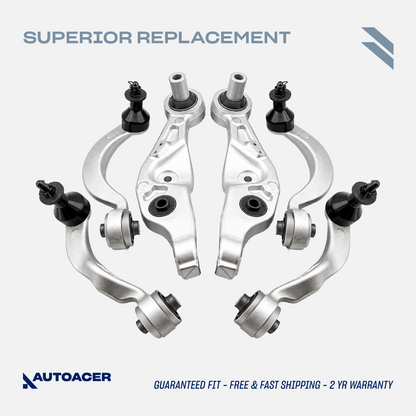 AUTOACER 6pc Front Suspension Arms Upper Lower w/Ball Joints For Lexus LS460 RWD
