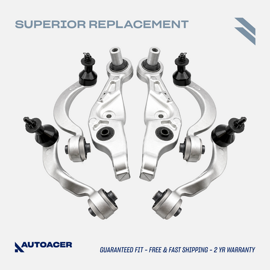 AUTOACER 6pc Front Suspension Arms Upper Lower w/Ball Joints For Lexus LS460 RWD