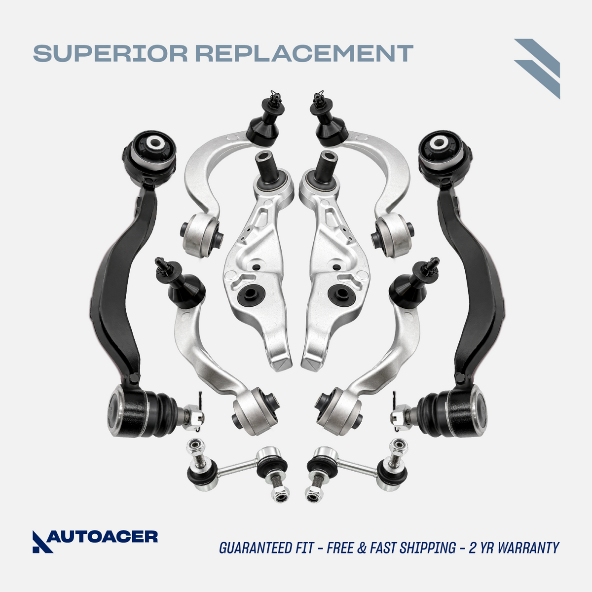AUTOACER 10pc Front Control Arms & Anti Roll Bar Links Kit for Lexus LS460/L RWD