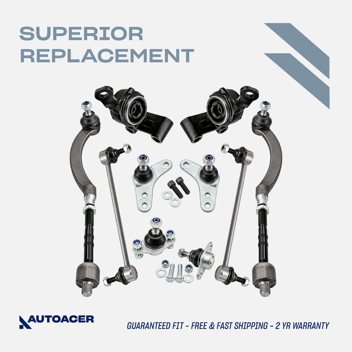 AUTOACER 10pc Front Susp Kit Bushes Ball Joints Tie Rods Links For Mini Cooper S