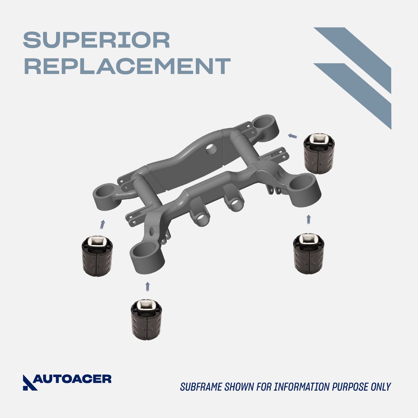 AUTOACER - 4pc Rear Axle Subframe Bushings /Mounts For BMW Series 5 (E60, E61) & Series 6 (E63, E64)