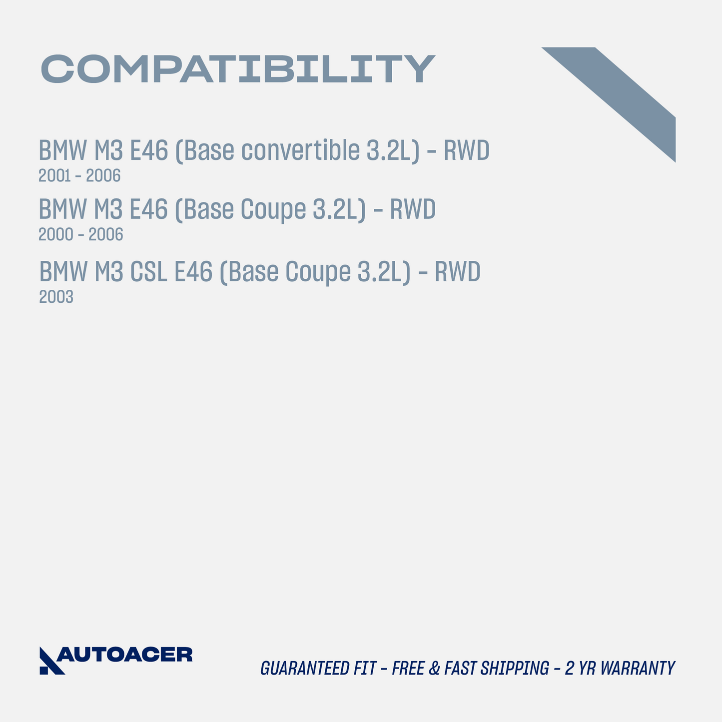AUTOACER - 2pc Front Inner & Outer Tie Rod End Kit For BMW E46 M3 3.2L RWD 00-06