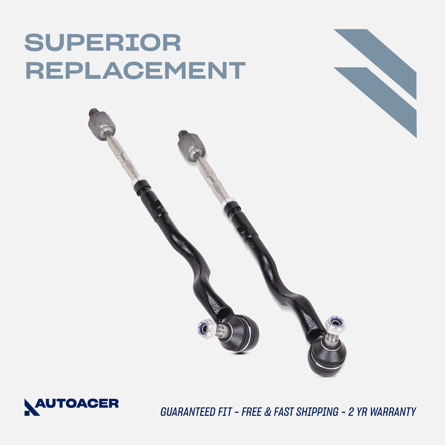 AUTOACER - 2pc Front Inner & Outer Tie Rod End Kit For BMW E46 M3 3.2L RWD 00-06