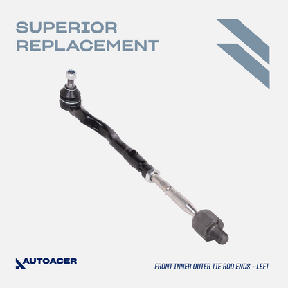 AUTOACER - 4p Front Inner Outer Tie Rod End Assemblies & Boot Kit For BMW E46 M3