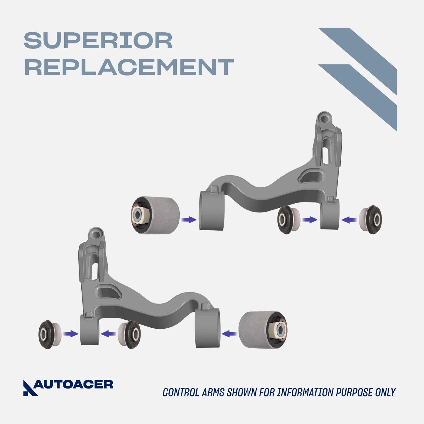 AUTOACER 6 piece Front Lower Control Arm Bushing Kit with 2 Insert Sleeves for Jaguar