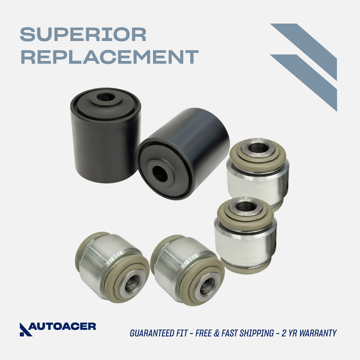 AUTOACER -6pc Rear Lower Control Arm Bushings & Hydra Bushing Kit for JAGUAR S-TYPE, XK, XKR, XKR-S (X150), XF, XFR, XFR-S (X250), XJ (X351), DIAMLER Super Eight