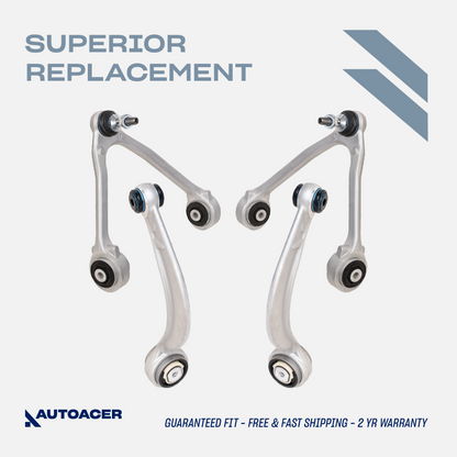 AUTOACER - 4pc Front Upper & Lower Control Arms Ball Joints for JAGUAR S-TYPE XF