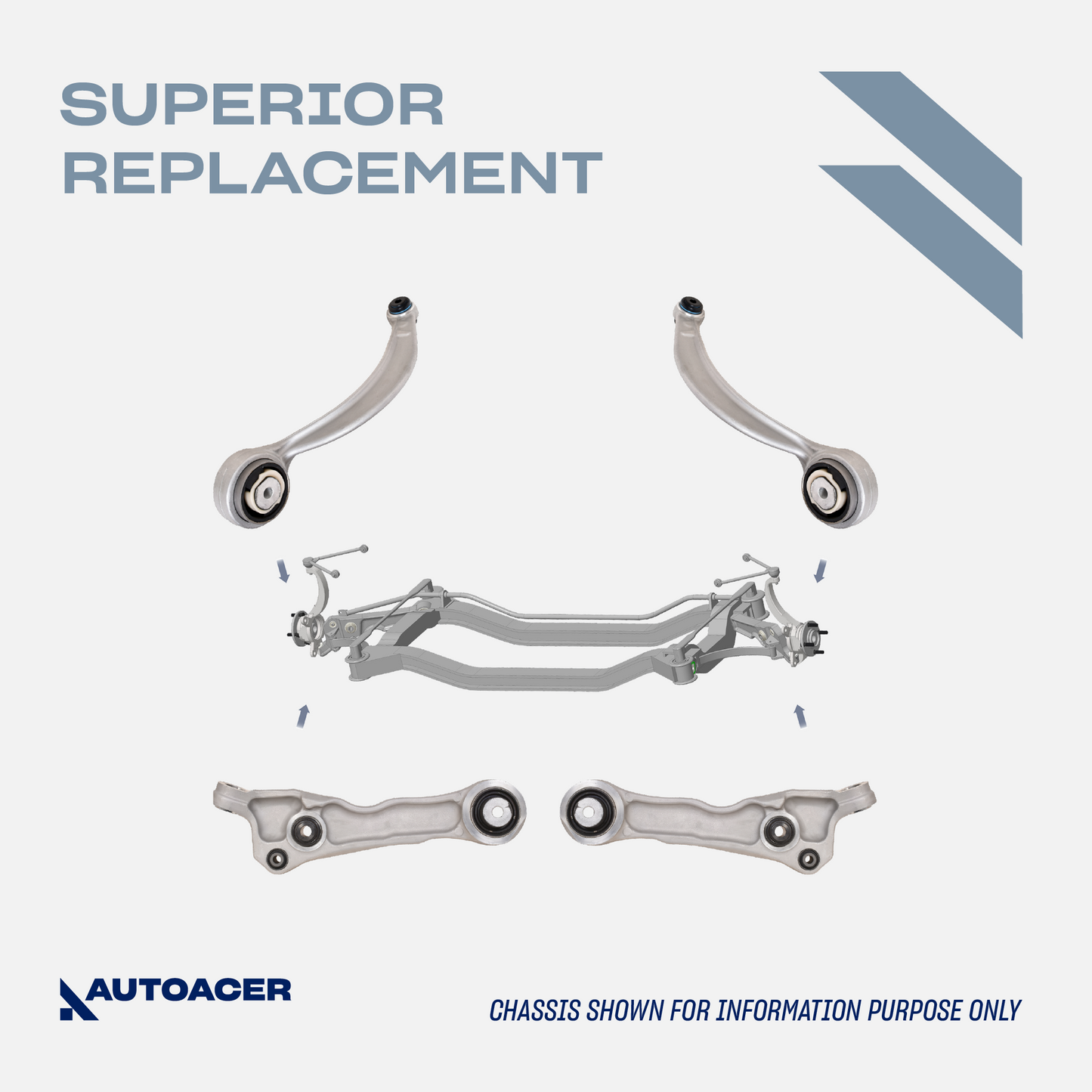 AUTOACER - 4p Front Lower Control Trailing Arms for JAGUAR SType XF XK XJ DAIMLER