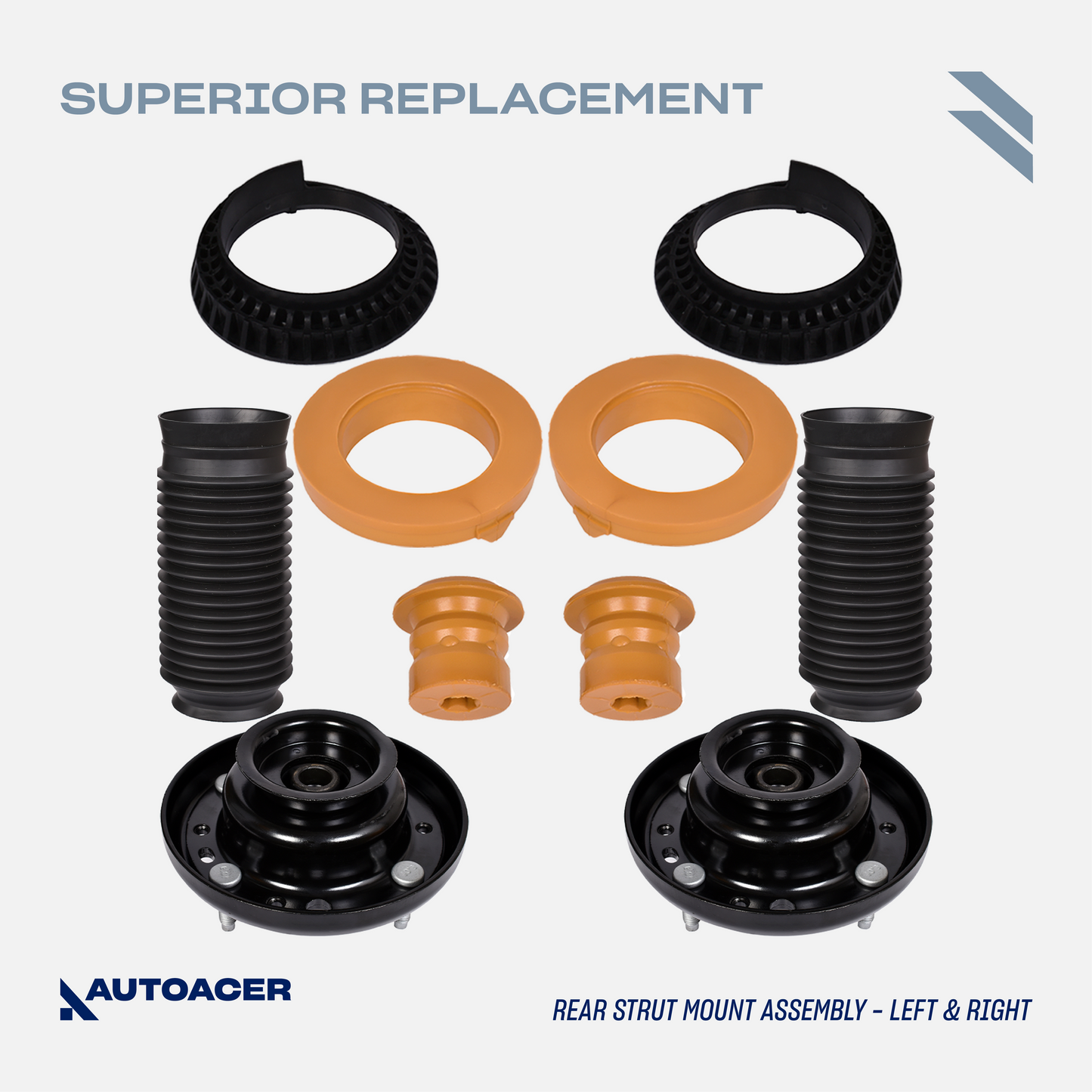 Rear Suspension Kit 14 piece - Control Arms with Ball Joints & Bushes, Hydra Bushings, Stabilizer Bar Links, Tie Rods & Strut Mount Assembly for Jaguar S-Type 1999-2008