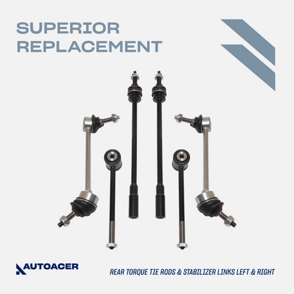 Rear Suspension Kit 14 piece - Control Arms with Ball Joints & Bushes, Hydra Bushings, Stabilizer Bar Links, Tie Rods & Strut Mount Assembly for Jaguar S-Type 1999-2008