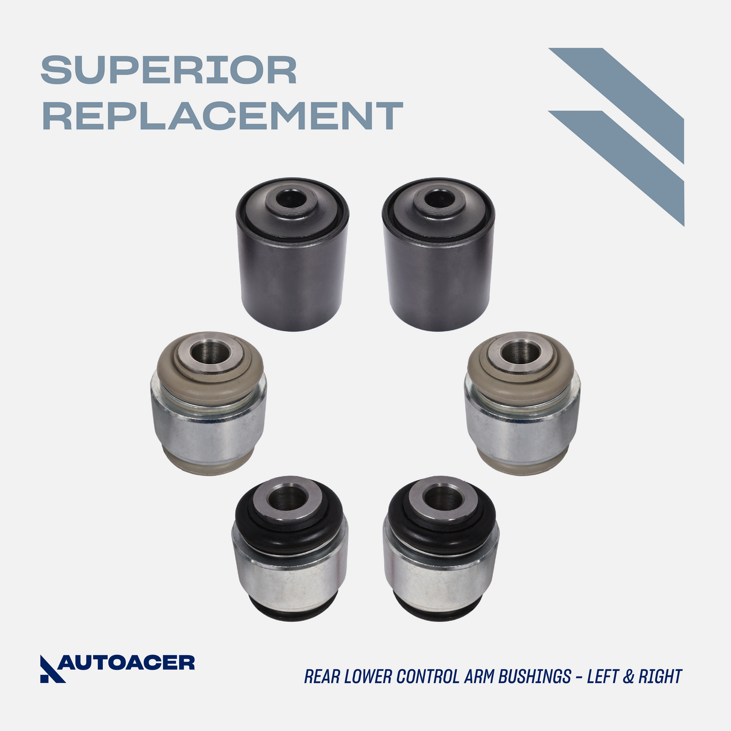 Rear Suspension Kit 14 piece - Control Arms with Ball Joints & Bushes, Hydra Bushings, Stabilizer Bar Links, Tie Rods & Strut Mount Assembly for Jaguar S-Type 1999-2008